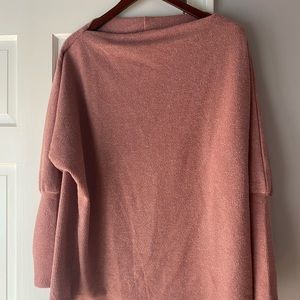 Slouchy knit chenille open neck sweater GibsonLook size M